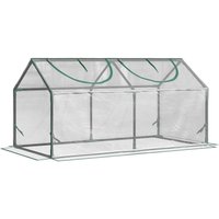 Foliegewächshaus mit Fenster PVC Tomatenhaus 120x60x60cm Transparent von Outsunny