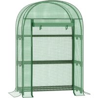 Foliengewächshaus Balkon mit 4 Ablagen Mini Gewächshaus Pflanzenhaus Metall Grün 80 x 49 x 120 cm von Outsunny
