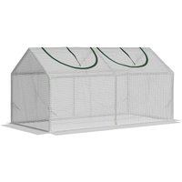 Foliengewächshaus mit Fenster PE Tomatenhaus 120x60x60cm Weiß von Outsunny