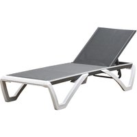 Outsunny Gartenliege Alu Sonnenliege Stoffliege Relaxliege 5-fach verstellbar ergonomisch Texteline von Outsunny