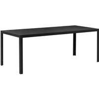 Gartentisch Aluminium Tisch Garten Terrasse Holz-Kunststoff WPC Non-Wood schwarz von Outsunny