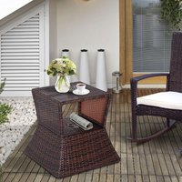 Outsunny Gartentisch Beistelltisch Sonnenschirmständer Gartenmöbel Polyrattan von Outsunny