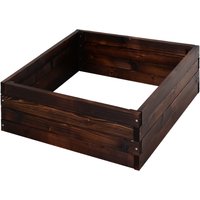 Hochbeet Pflanzkasten Gemüsebeet Kräuterbeet Massivholz Dunkelbraun von Outsunny