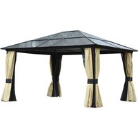 Outsunny Luxus Pavillon Gartenpavillon Partyzelt Gartenzelt PC-Dach Alu von Outsunny