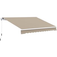 Outsunny Markise Alu-Markise Aluminium-Gelenkarm-Markise 3x4m Sonnenschutz Balkon Beige von Outsunny