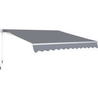 Outsunny Markise Gelenkarmmarkise Sonnenschutz mit Handkurbel 3,5 x 2,5 m grau von Outsunny