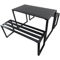 Outsunny Outdoor Tisch-Set Festgarnitur 3-tlg. Sitzgruppe Gartengarnitur Metall von Outsunny