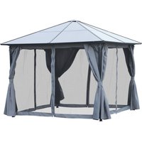 Pavillon Gartenpavillon Gartenzelt mit Seitenteilen PC Dach von Outsunny