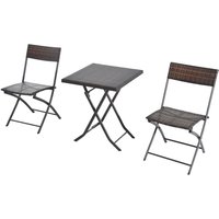 Polyrattan 3 tlg. Bistroset Sitzgruppe Rattan Gartenmöbel Set Garnitur von Outsunny