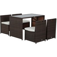 Polyrattan Gartenmöbel Rattan Essgruppe Gartenset Sitzgruppe Sofa Garnitur inkl. Kissen Alu von Outsunny