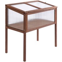 Outsunny - Hochbeet aus Holz Frühbeet 90 x 50 x 93 cm Gewächstisch mit Abdeckung wetterfes Kräuterbeet Pflanzkasten für Garten, Balkon und Terrasse von Outsunny