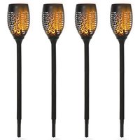 Solarleuchte, Gartenlicht, 4er-Set Lampe, 6–8 h, IP44 Wasserfest, Kunststoff, Schwarz, Ø12 x H72 cm - Schwarz - Outsunny von Outsunny