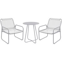 3tlg. Bistro-Set, Balkonmöbel-Set inkl. 1 Tisch, 2 Stühlen für Garten Hellgrau von Outsunny