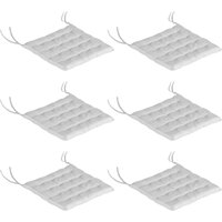 6er-Set Sitzkissen Stuhlkissen mit Bändern Sitzauflage, Polyester Grau von Outsunny