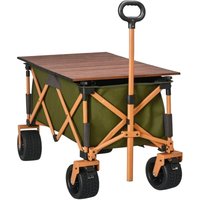 Outsunny - Bollerwagen Faltbarer Handwagen, Transportwagen mit Verstellbarem Griff, Strandwagen, Gartenwagen mit Klapptafel, bis 120 kg Belastbar, Outsunny - Bollerwagen Faltbarer Handwagen, Transportwagen mit Verstellbarem Griff, Strandwagen, Gartenwagen mit Klapptafel, bis 120 kg Belastbar, von Outsunny