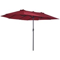 Doppelsonnenschirm Gartenschirm Marktschirm mit Handkurbel 460 x 270 cm von Outsunny