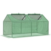 Foliegewächshaus mit Fenster PE Treibhaus Tomatenhaus Frühbeet 119 x 60 x 60 cm Grün von Outsunny