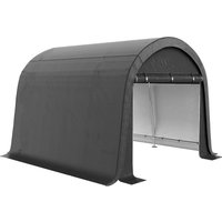 Autogarage 3 x 3 m Gerätehaus mit UV-Schutz, zwei Rolltore, Stahl, PE, Grau von Outsunny