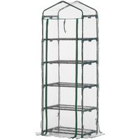 Foliengewächshaus Mini-Gewächshaus mit 5 Regale Transparent von Outsunny
