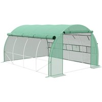 Foliengewächshaus Polytunnel 4 x 3 x 2 m begehbares Gewächshaus mit aufrollbar Abdeckungen Folientunnel Treibhaus UV-Schutz Stahlrohr Grün - Outsunny Foliengewächshaus Polytunnel 4 x 3 x 2 m begehbares Gewächshaus mit aufrollbar Abdeckungen Folientunnel Treibhaus UV-Schutz Stahlrohr Grün - Outsunny von Outsunny