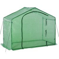 Foliengewächshaus Frühbeet mit Fenster und Tür Grün Stahl PVC-Kunststoff 180 x 100 x 165 cm von Outsunny