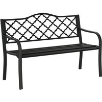 Gartenbank 2-Sitzer aus Metall Schwarz 128 x 58,5 x 89 cm - Schwarz - Outsunny von Outsunny