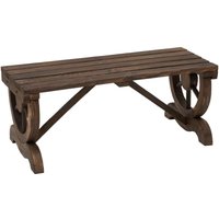 Gartenbank Holz Wetterfest Sitzbank Gartenmöbel Rustikale Bank Natur 98 x 50 x 39,5 cm - Braun - Outsunny von Outsunny