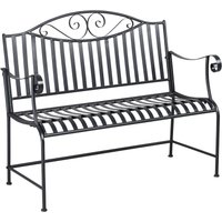Gartenbank 2-Sitzer Metallbank mit Armlehne bis 220 kg belastbar Grau 15,5 x 54 x 96 cm von Outsunny