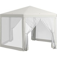 Gartenpavillon 3,94x3,412m 6-eckig Pavillon mit Moskitonetz Polyester von Outsunny