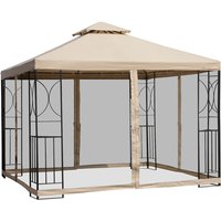 Gartenpavillon Pavillon Festzelt Partyzelt mit 4 Ablagen 3 x 3 m von Outsunny