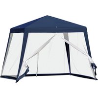 Gartenpavillon Pavillon Partyzelt mit Moskitonetz Blau 3 x 3 m von Outsunny