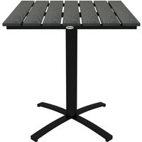 Gartentisch Esstisch für 4 Personen Balkontisch mit Holzoptik Grau von Outsunny