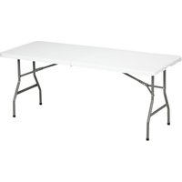 Gartentisch Gartenklapptisch Outdoor-Tisch, 180 cm x 75 cm x 73 cm, Weiß + Grau - Weiß von Outsunny