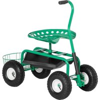 Gartenwagen mit Rollsitz bis 150 kg steuerbar Sitzhöhe 46-59 cm Metall Gummi Grün Gartenwagen mit Rollsitz bis 150 kg steuerbar Sitzhöhe 46-59 cm Metall Gummi Grün von Outsunny