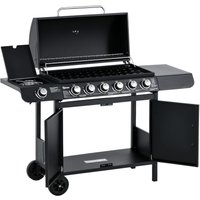 Gasgrill BBQ Metall Schwarz 135 x 50 x 100 cm von Outsunny