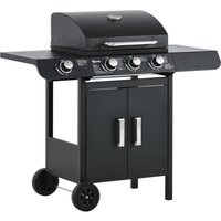 Gasgrill BBQ Schrank Multifunktion Metall Schwarz 110 x 50 x 100 cm Gasgrill BBQ Schrank Multifunktion Metall Schwarz 110 x 50 x 100 cm von Outsunny