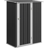 Gerätehaus Gartenhaus Geräteschuppen mit Tür Outdoor Stahl Dunkelgrau 142 x 84 x 189 cm - Outsunny von Outsunny