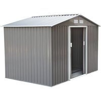 Gerätehaus Geräteschuppen Gartenhaus Grau 277 x 195 x 192 cm von Outsunny