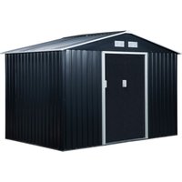 Gerätehaus Geräteschuppen Gartenhaus Kohlegrau 277 x 195 x 192 cm von Outsunny