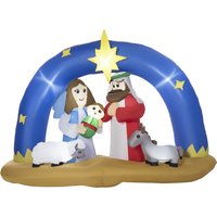 HOMCOM Aufblasbare Weihnachtsdeko 1,57 m Bibel-Bogen zur Geburt von Jesus mit LED Beleuchtung wasserdicht für festliche Dekoration   Aosom.de von Outsunny