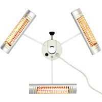 Heizstrahler, Infrarot-Heizung, 3 Heizköpfe, blendet nicht, mit Fernbedienung, Aluminium, 87 x 75 x 22cm - Silber - Outsunny von Outsunny