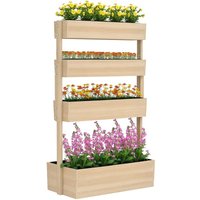 Outsunny - Hochbeet Holz, 4 Ebene Pflanzbeet mit Entwässerungslöcher Frühbeet Gartenbeet Pflanzkasten 88,5 x 45 x 140 cm Gemüsebeet für Garten Outsunny - Hochbeet Holz, 4 Ebene Pflanzbeet mit Entwässerungslöcher Frühbeet Gartenbeet Pflanzkasten 88,5 x 45 x 140 cm Gemüsebeet für Garten von Outsunny