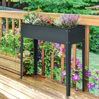 Hochbeet Kräuterbeet Pflanzkasten mit 3 Abflusslöchern Blumenkasten von Outsunny