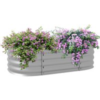 Hochbeet Metall, Pflanzkasten, DIY Blumenkasten mit offenem Boden von Outsunny