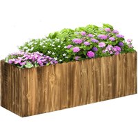 Hochbeet Pflanzkasten Kräuterbeet Pflanzbeet Gemüse Blumenbeet Blumenkasten Tannenholz 120 x 40 x 40 cm - Naturholz - Outsunny von Outsunny