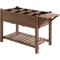Hochbeet Pflanzkasten mit 8 geteilten Gittern faltbare Ablage Massivholz Braun 123 x 54 x 74 cm Hochbeet Pflanzkasten mit 8 geteilten Gittern faltbare Ablage Massivholz Braun 123 x 54 x 74 cm von Outsunny