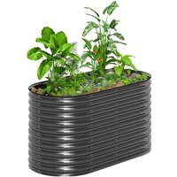 Hochbeet aus Stahl, Pflanzbeet Frühbeet Gartenbeet stapelbar Blumenkasten Hochbeet aus Stahl, Pflanzbeet Frühbeet Gartenbeet stapelbar Blumenkasten von Outsunny