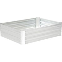 Hochbeet aus verzinktem Stahl Blumenkübel Silber 120 x 90 x 30 cm von Outsunny
