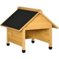 Outsunny - Holzgarage für Rasenmäher Roboter Mähroboter Garage Carport für Rasenroboter Sonnen- & Regenschutz Gelb 75 x 76 x 70 cm von Outsunny