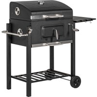 Holzkohlegrill Grillwagen Grill BBQ Holzkohle Kohlegrill Gartengrill von Outsunny